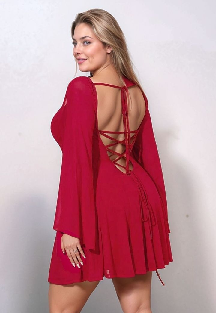Robe Rouge Laçage Dos - Passion et Théâtralité Romantique