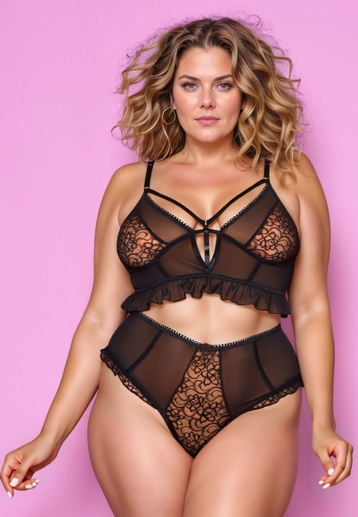 Ensemble Dark In Love : volants romantiques et culotte haute