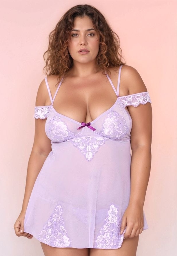 Babydoll Alice Lavande - Élégance romantique d'une autre époque
