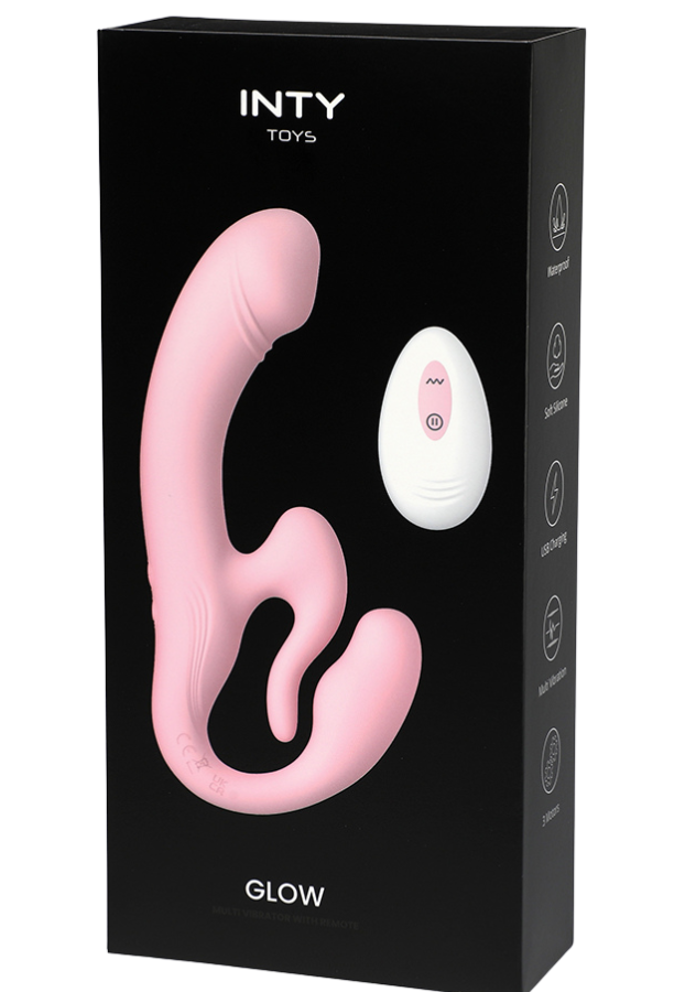 Strapon Glow roze Collection Girly : Speciaal op afstand bediend paarplezier