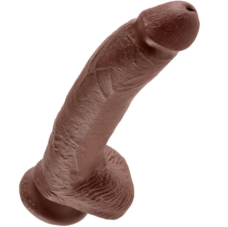 Realistic Brown Dildo with Testicles