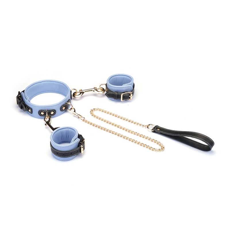 Set Halsband und Handschellen aus italienischem Leder