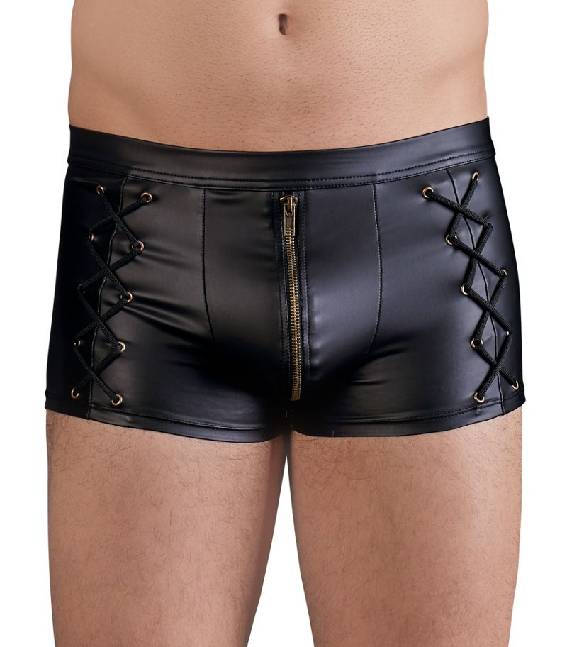 Boxershorts met veters van imitatieleer