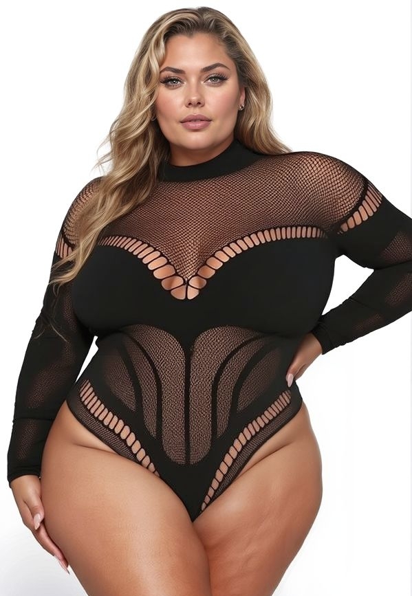 Body Dana Maschenware Bodystocking - Langarm und Provokant