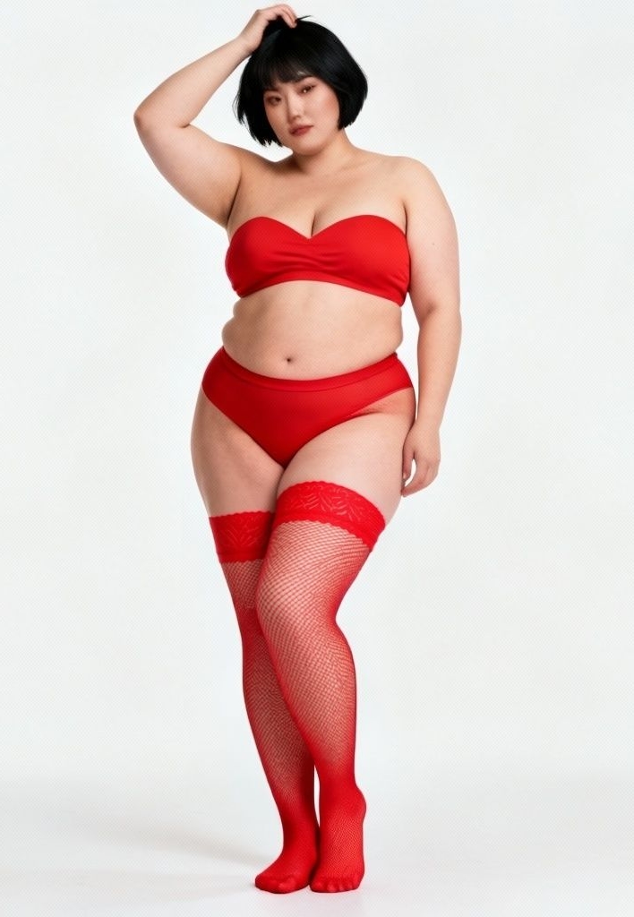 Fishnet Stockings Red - Confident Seduction: Self-Holding, Elastic, Irresistible