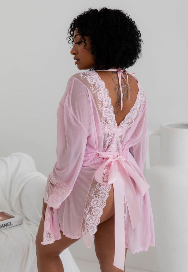 Kimono aperto rosa petalo