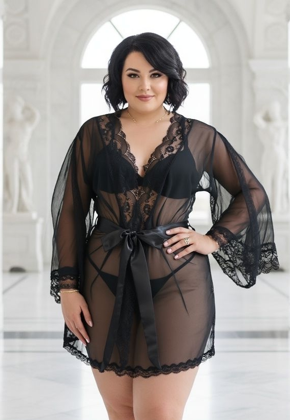 Voluptuosa - Διαφανές Negligé και Συντονισμένο String