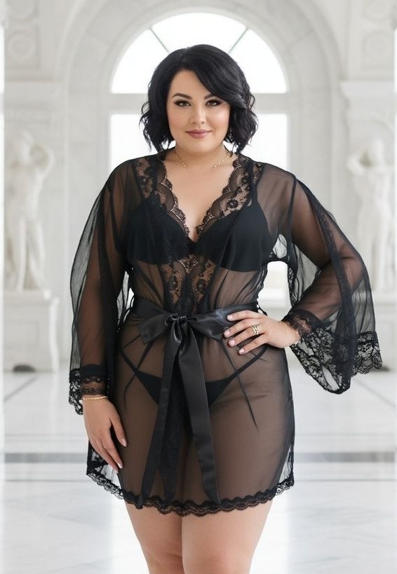 Voluptuosa - Transparentes Negligé und Passender String