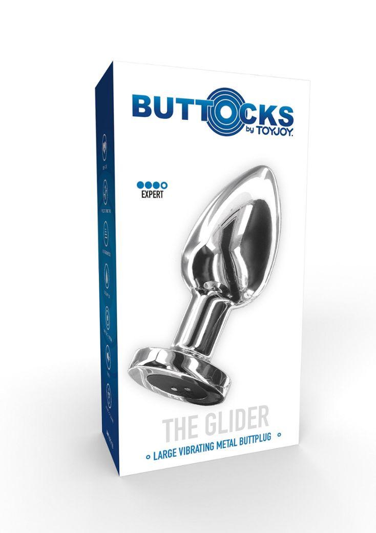 Rechargeable Vibrating Anal Plug - The Glider - Premium Stainless Steel